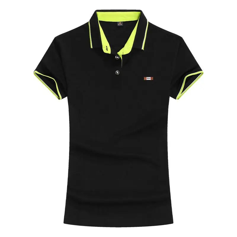 Fashion 2022 Summer Womens Short Sleeve polo Shirt Casual Fit Slim Polos Femmes Solid Color T-Shirt Lady Sports Tops