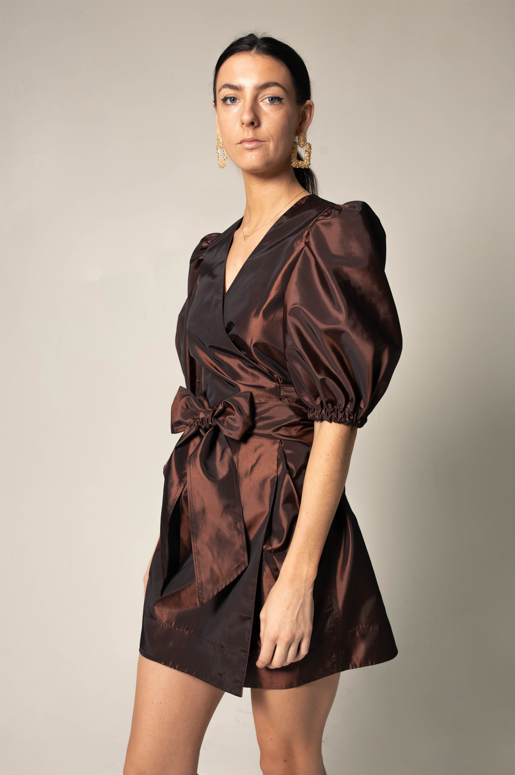 Power Bordeaux Red Wrap Dress – Elegant Women’s Dress