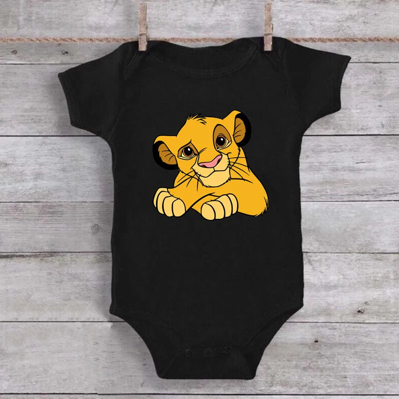 Baby Romper Cartoon The Lion King Kawaii Simba Fashion Toddler Clothes Cotton Short Sleeve Newborn Bodysuit Infant Jumpsuits
