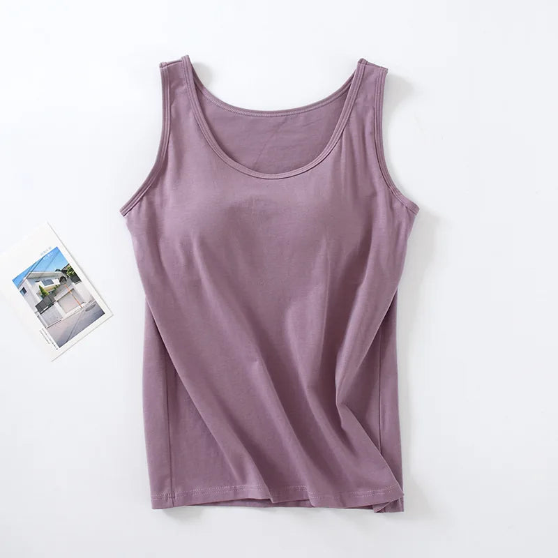 Cotton Sleep Shirt Chest Pad Pajama Top