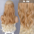 No Clips Natural Hair Extension Synthatic Artificial Long Straight Hairpiece Blonde Black Mixed Color False Hair Piece For Women