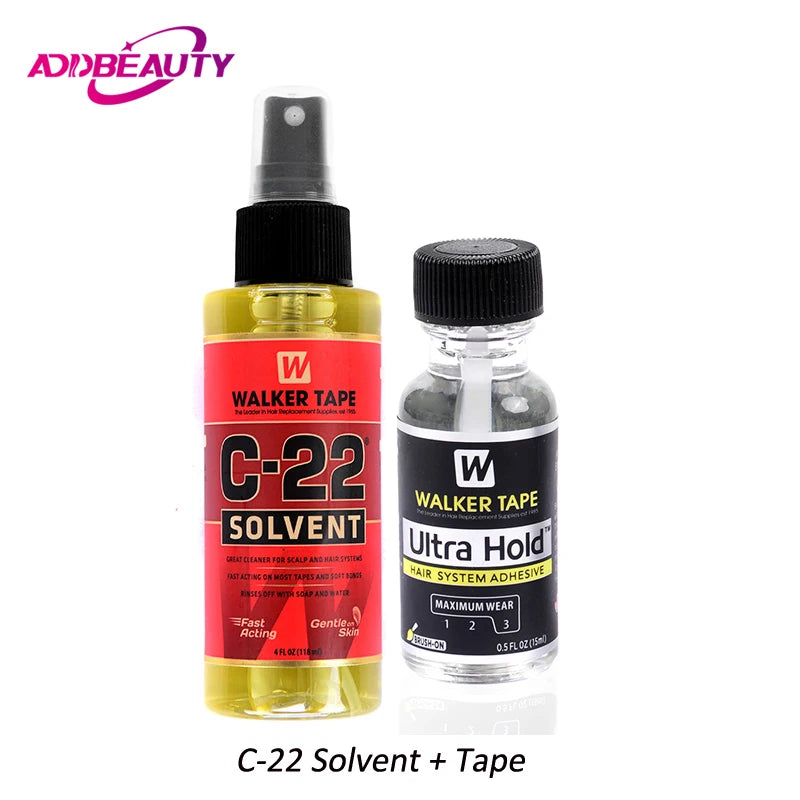 0.5oz Walker Tape Ultra Hold Lace Front Wig Glue Waterproof Glue for Lace With Brush C-22 Hair Solvent Tape Adhesives Remover