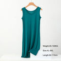 Plus Size Full Slips Dresses Women Summer Sleeveless Vest Inner Petticoat Dress Female Soft Modal White Underskirt XL-8XL