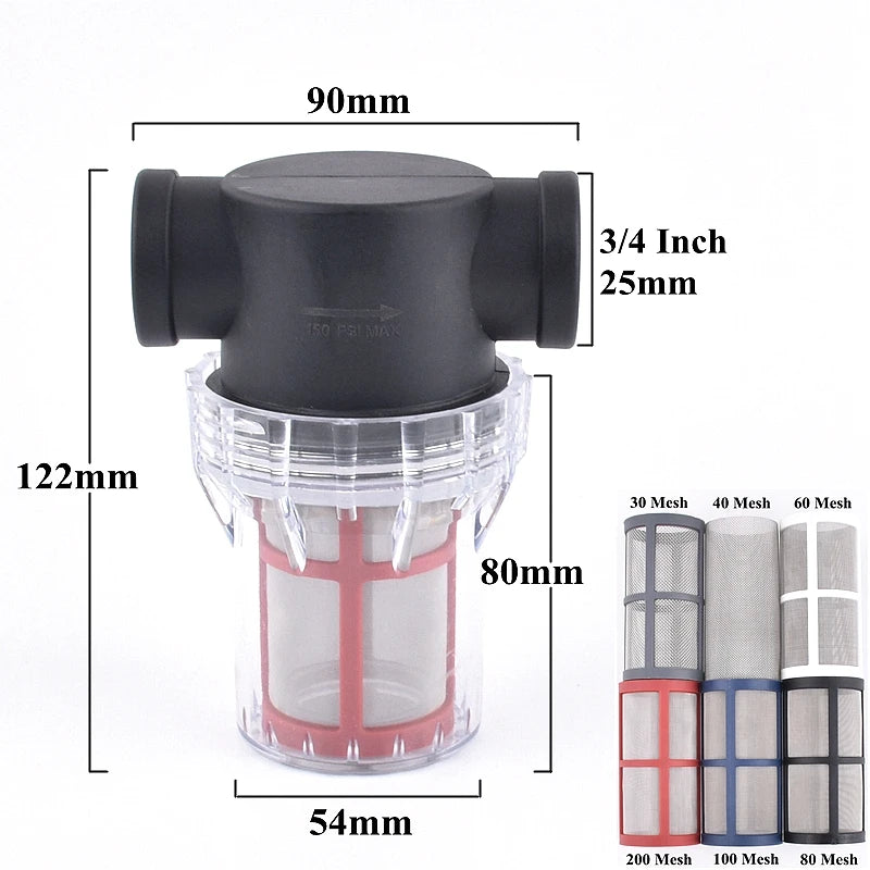 1/2" 3/4" 1" Garden Watering Irrigation Filter Aquarium Water Pump Inlet Water 30-200 Mesh Strainer Household Water Pipe Filter