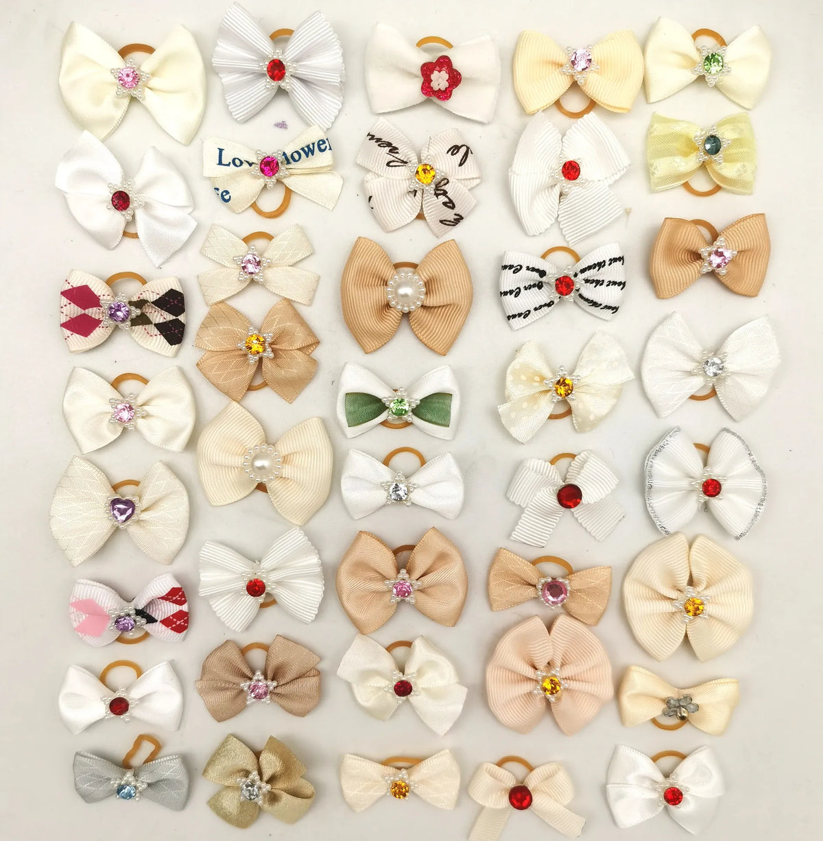 10/20pcs Pet Dog Hair Accessories Dog Bows with Pearl Diamond Dog Bowknot Pet Grooming Hair Bows for Small Dogs Accessoreis
