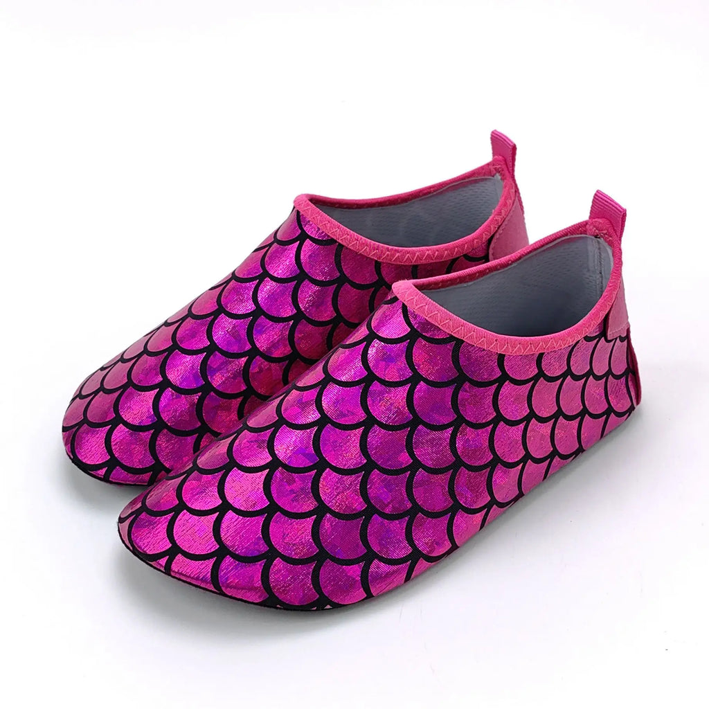 Mermaid Scale Girls Aqua Shoes Summer Bling Children Beach Swimming Shoes New Princess Anti Slip Soft Toddler Kids Slippers