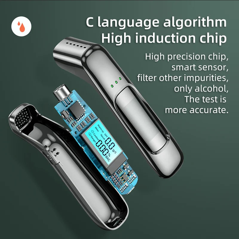 Portable Breathalyzer Alcohol Tester LCD