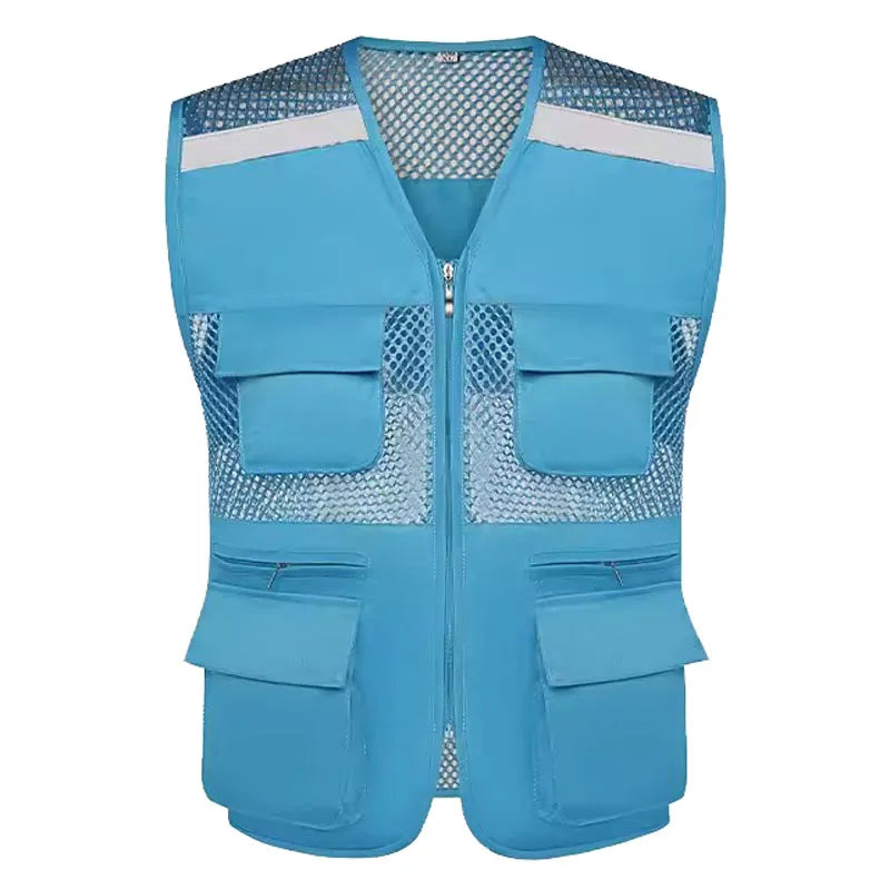 Summer Thin Mesh Vest Outdoor Sports for Jackets Bigsize Sleeveless Vest Multi Pockets Casual Work Wear Camping Fishing Vests