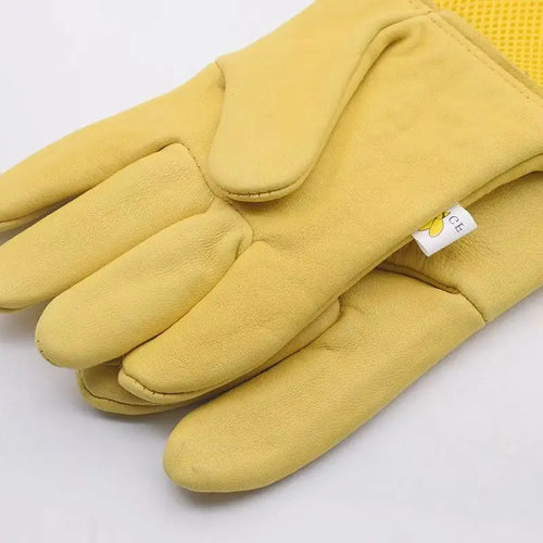 1 Pair Beekeeping Gloves Sting Sheepskin Long Gloves For Beekeepers Beekeeping ToolsProtective Sleeves Mesh Breathable Anti Bee