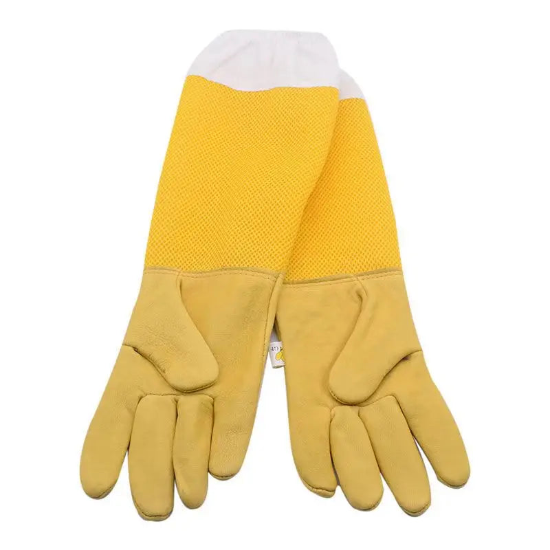 1 Pair Beekeeping Gloves Sting Sheepskin Long Gloves For Beekeepers Beekeeping ToolsProtective Sleeves Mesh Breathable Anti Bee