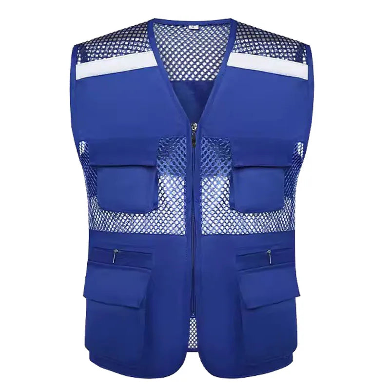 Summer Thin Mesh Vest Outdoor Sports for Jackets Bigsize Sleeveless Vest Multi Pockets Casual Work Wear Camping Fishing Vests