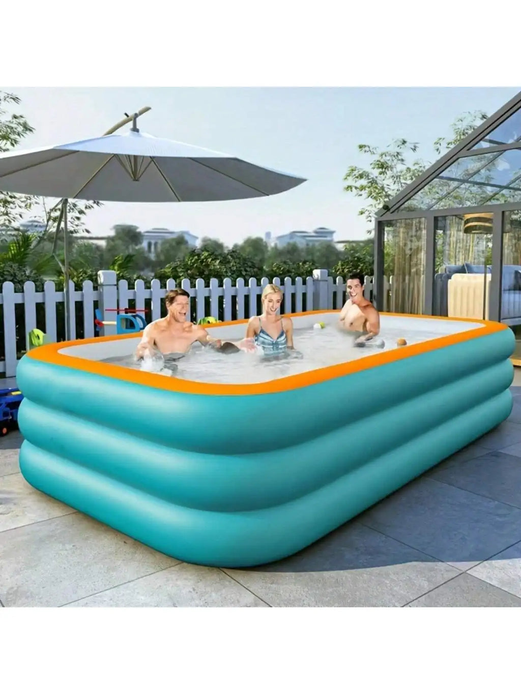 1 piece of super large family ocean giant inflatable swimming pool - fast inflation, durable design, perfect for outdoor backyar