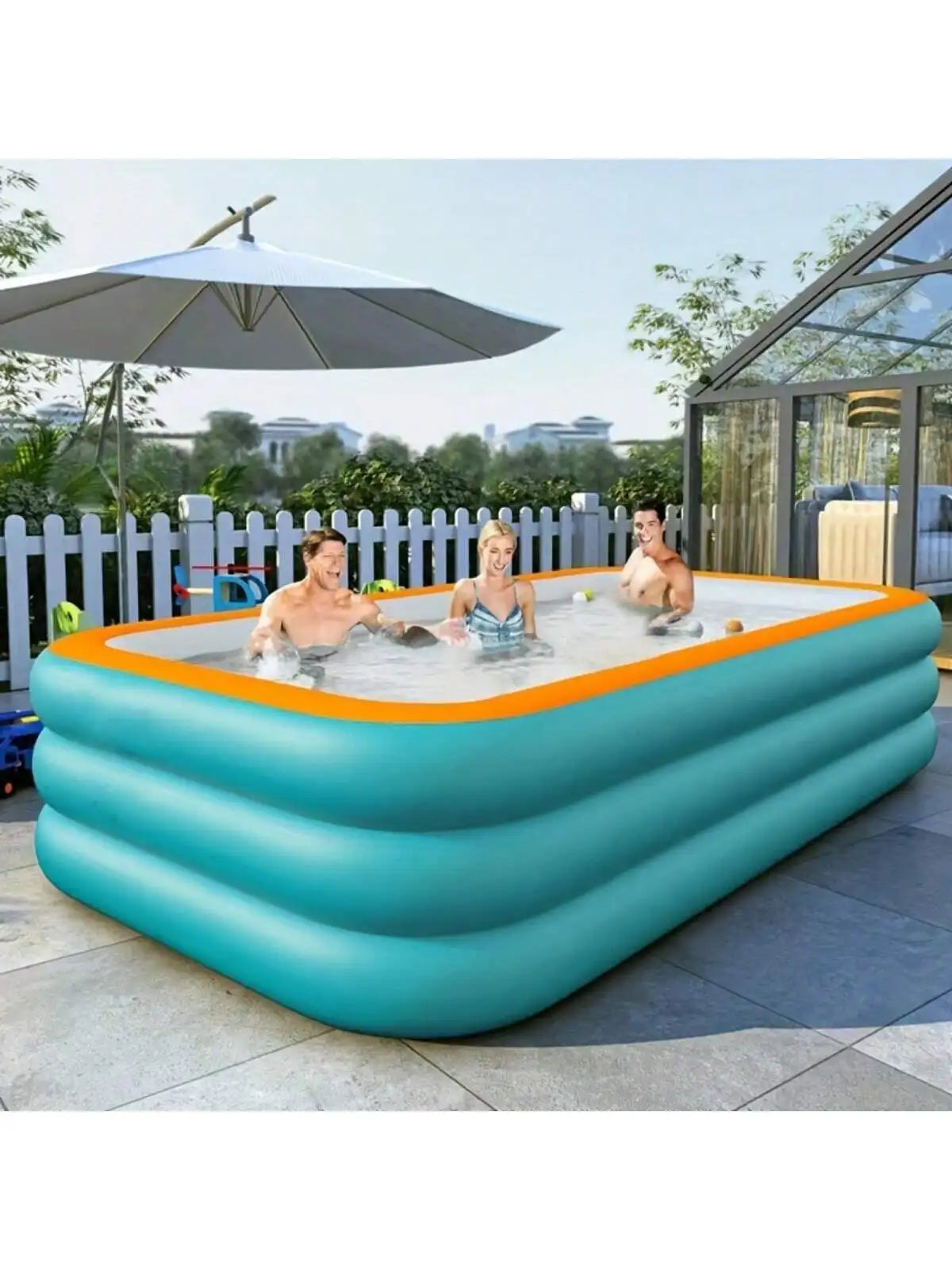 1 piece of super large family ocean giant inflatable swimming pool - fast inflation, durable design, perfect for outdoor backyar