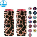 2pack Skinny Can Cooler Bag, Wine Cooler Bag Beer Cooler For bottles and cans Colourful Neoprene Beer Coolies Beer Holders 12oz