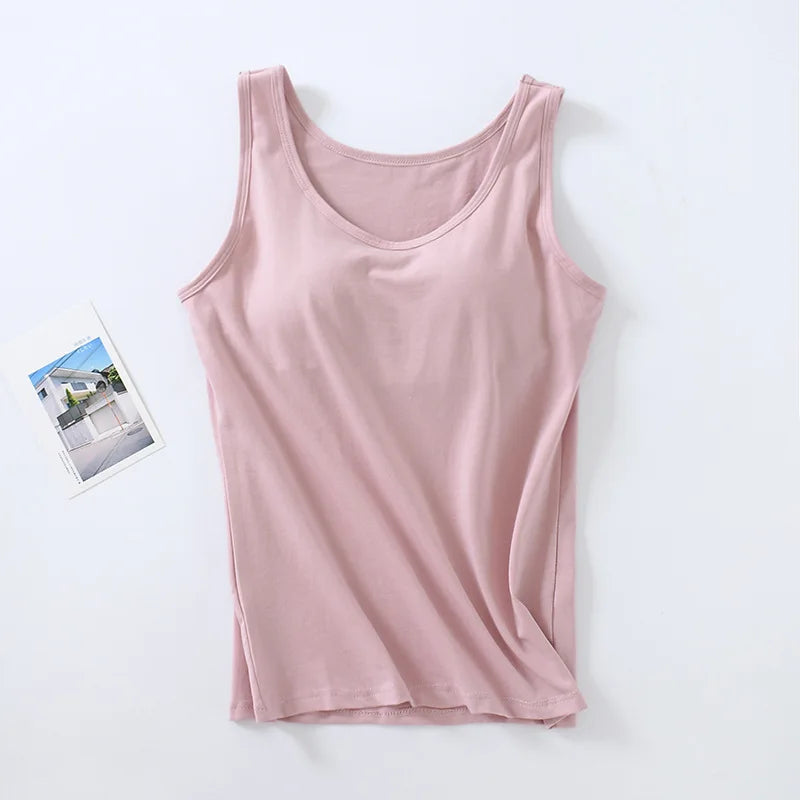 Cotton Sleep Shirt Chest Pad Pajama Top
