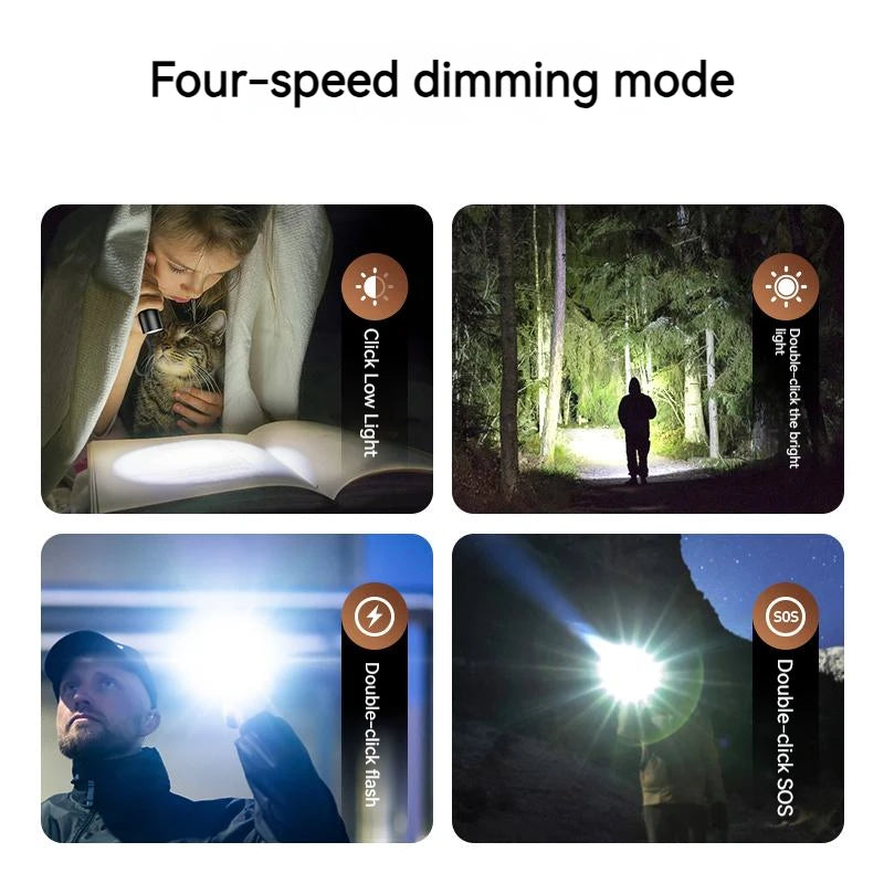 Philips 2024 New EDC Portable Flashlight Rechargeable LED Flashlights for Camping Hiking
