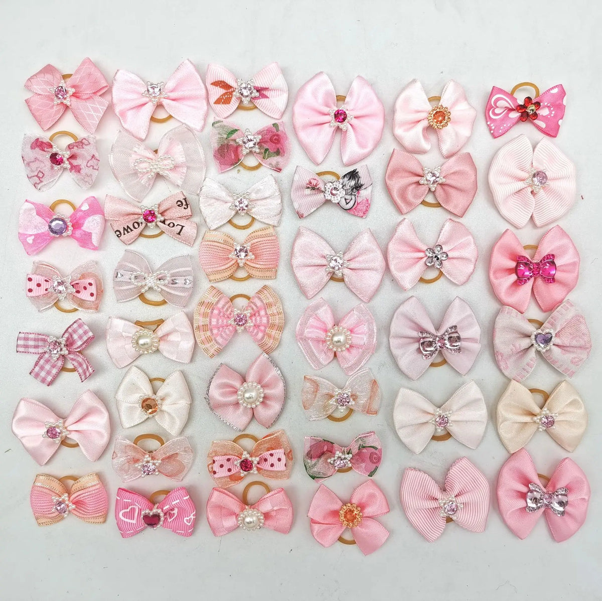 10/20pcs Pet Dog Hair Accessories Dog Bows with Pearl Diamond Dog Bowknot Pet Grooming Hair Bows for Small Dogs Accessoreis