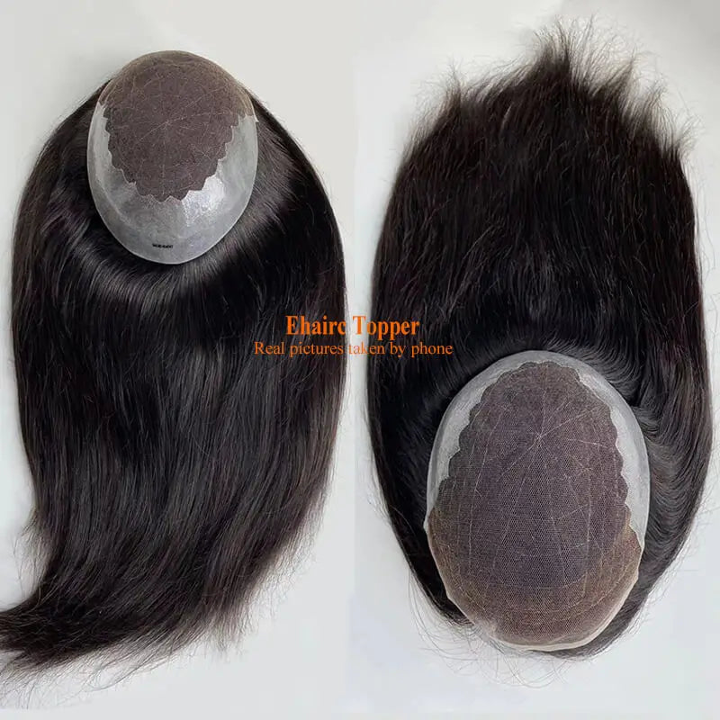 (In stock) Swiss lace Q6 Topper Long Human Hair Topper For Women, Well Blenched Hairline Natural Hair Woman Wigs Can add Clips