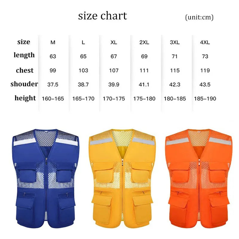 Summer Thin Mesh Vest Outdoor Sports for Jackets Bigsize Sleeveless Vest Multi Pockets Casual Work Wear Camping Fishing Vests