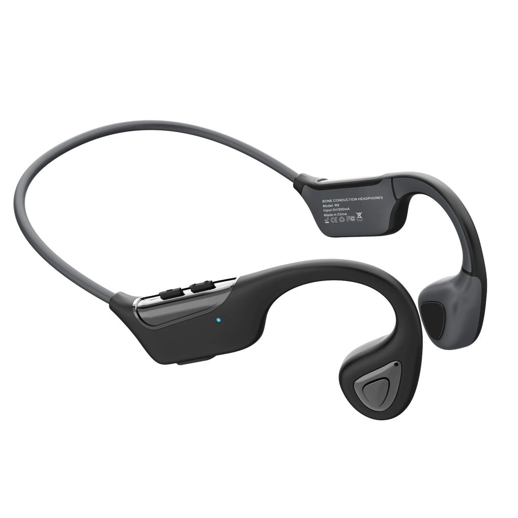 PARAMITA R8 Real Bone Conduction Bluetooth Headphone Wireless BT5.3 Waterproof Sports Headset with Mic for Workouts Run Driving