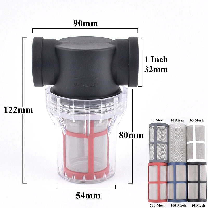 1/2" 3/4" 1" Garden Watering Irrigation Filter Aquarium Water Pump Inlet Water 30-200 Mesh Strainer Household Water Pipe Filter