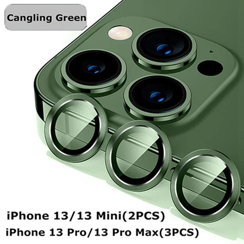 Detta är ett "3-2PCS Camera Lens Protector" för iPhone 17 Pro Max/17Pro/17Air med metallring och glasskydd. Produkten har en aluminiumlegerad ram med 3D-textur som både skyddar kameralinsen och ger telefonen en stilren look
