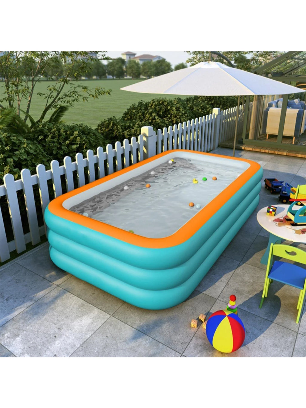1 piece of super large family ocean giant inflatable swimming pool - fast inflation, durable design, perfect for outdoor backyar
