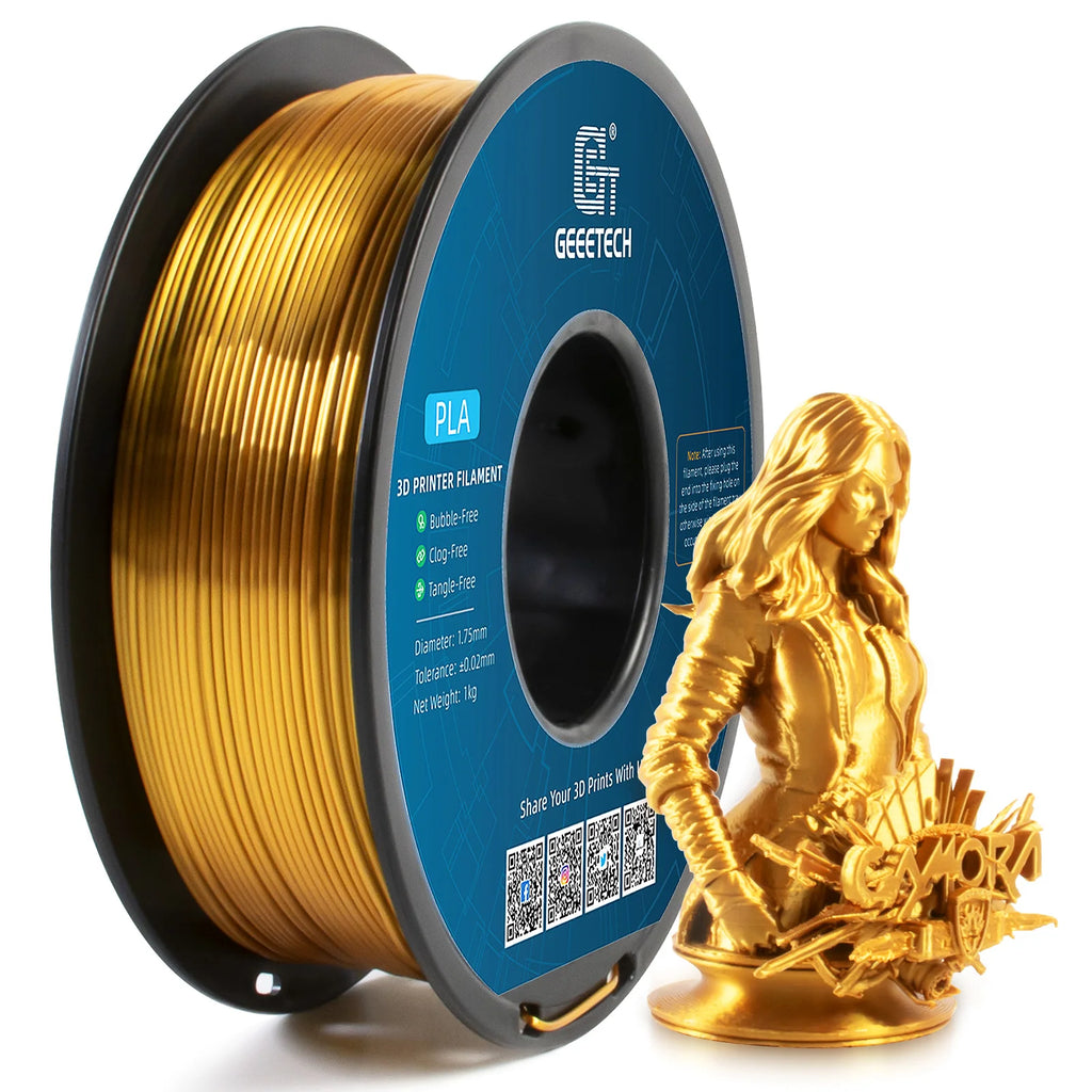 Geeetech 3d printer Filament PLA PETG Plastic 1kg 1.75mm,Tangle-Free, 3d printing wire materials, black, white, vacuum packaging