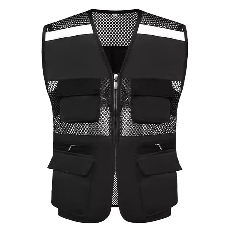 Summer Thin Mesh Vest Outdoor Sports for Jackets Bigsize Sleeveless Vest Multi Pockets Casual Work Wear Camping Fishing Vests
