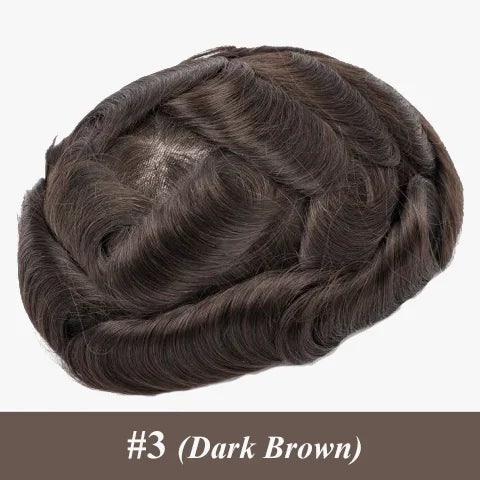 Australia Sale --Male Hair Prosthesis Men's Wig Lace and PU Breathable Toupee Men 6" Wigs For Men Natural Hairline Men's Wigs