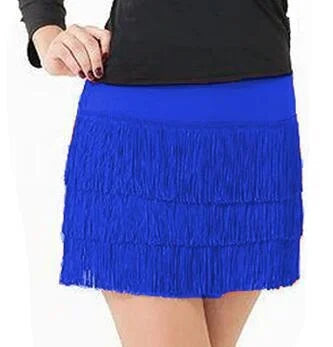 Latin Dance Women's Short Skirt Dress Sexy Women Tricolor Backless Three-Layer Shoulder Senba Red Dango Orange Yellow 2023