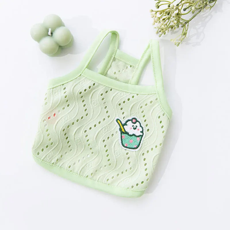 Solid Cotton Dog Vest Breathable Summer