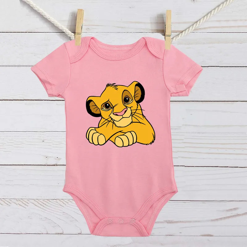 Baby Romper Cartoon The Lion King Kawaii Simba Fashion Toddler Clothes Cotton Short Sleeve Newborn Bodysuit Infant Jumpsuits