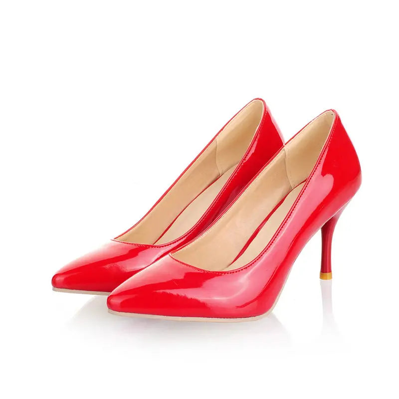 Fashion High Heels Women Pumps Shoes Large Size 45 47 Classic White Red Nude Pink Heeled Sexy Prom OL Office Wedding Shoes Lady