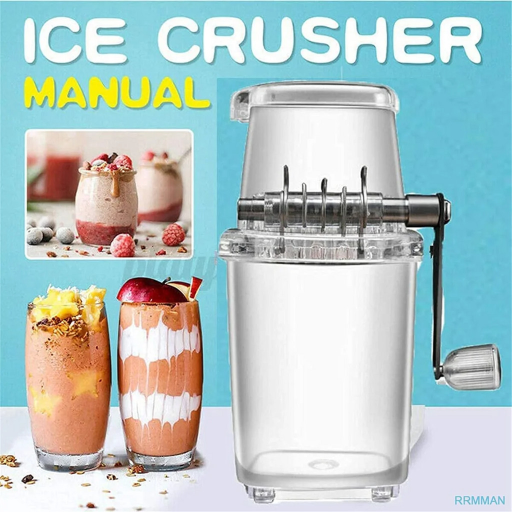 Ice Crusher Manual Rotary Ice Crusher Cocktails Slush Machine Ice-Cube Crushed Smoothies Ice Crusher Machine Home A