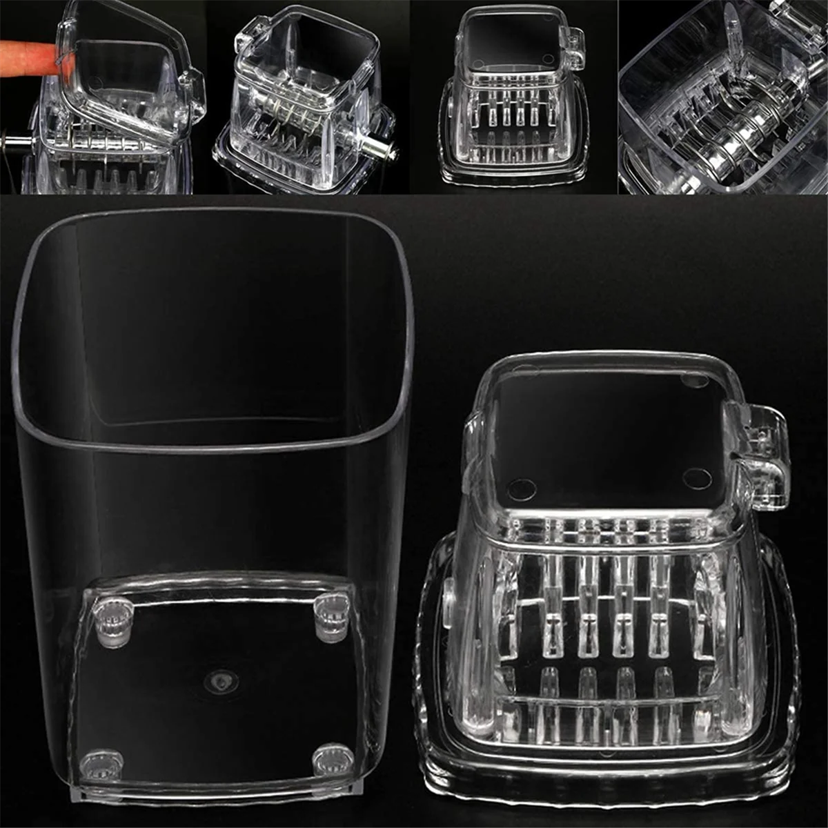 Ice Crusher Manual Rotary Ice Crusher Cocktails Slush Machine Ice-Cube Crushed Smoothies Ice Crusher Machine Home A