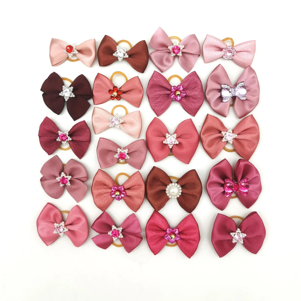 10/20pcs Pet Dog Hair Accessories Dog Bows with Pearl Diamond Dog Bowknot Pet Grooming Hair Bows for Small Dogs Accessoreis