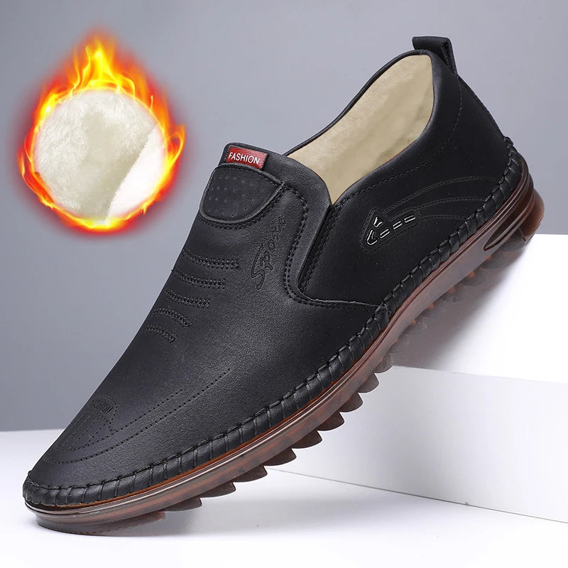 High Quality Men Shoes Handmade Leather Footwear Male Casual Business Flats Outdoor Soft Soled Travel Sneakers Brand Moccasins
