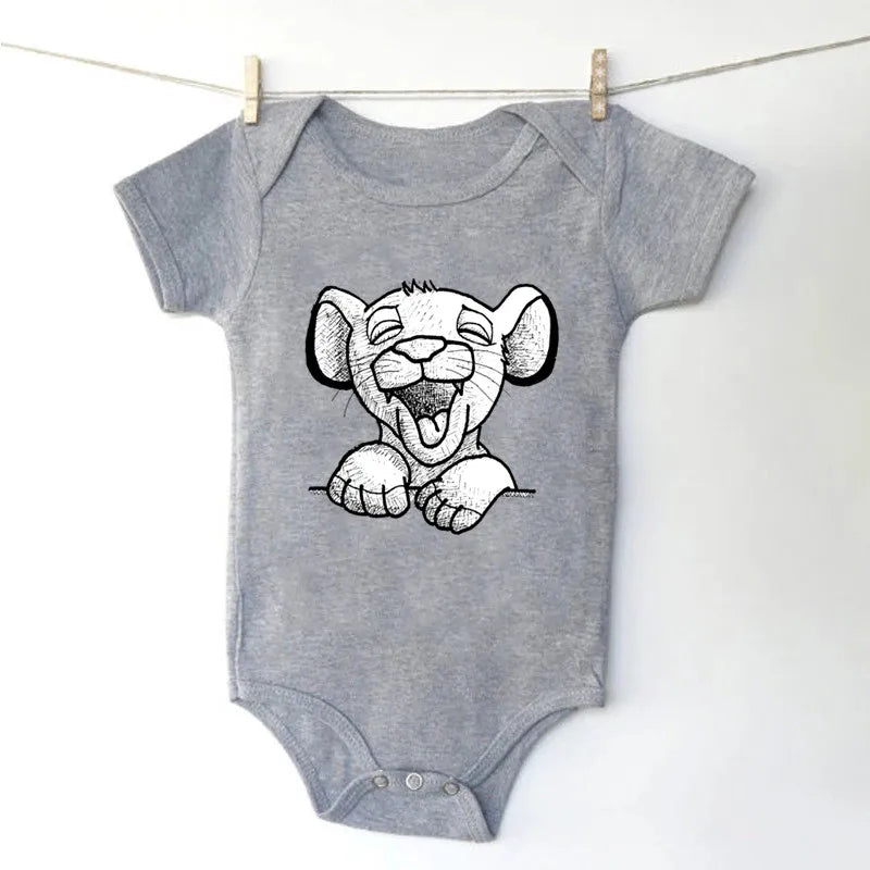 Baby Romper Cartoon The Lion King Kawaii Simba Fashion Toddler Clothes Cotton Short Sleeve Newborn Bodysuit Infant Jumpsuits