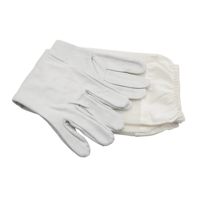 1 Pair Beekeeping Gloves Sting Sheepskin Long Gloves For Beekeepers Beekeeping ToolsProtective Sleeves Mesh Breathable Anti Bee