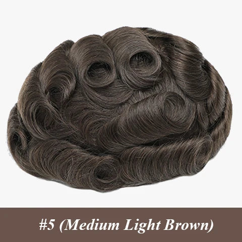 Australia Sale --Male Hair Prosthesis Men's Wig Lace and PU Breathable Toupee Men 6" Wigs For Men Natural Hairline Men's Wigs
